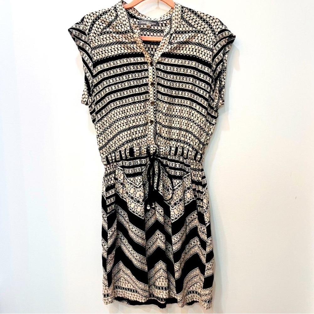 Charlotte Russe chevron tribal print drawstring waist boho dress xlarge